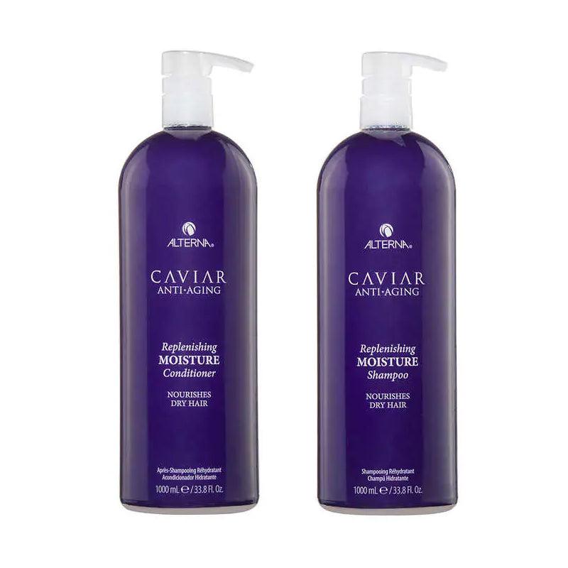 Alterna Caviar Anti Aging Replenishing Moisture Shampoo and Conditioner 33.8oz/Liter Duo