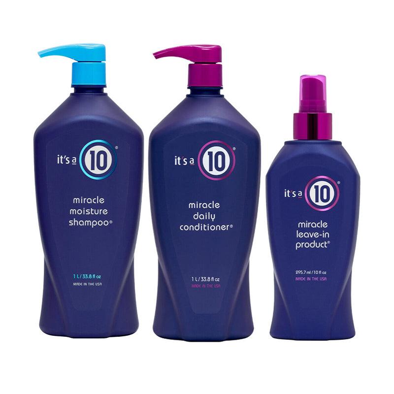 It's a 10 Miracle "Combo Set" Shampoo 33.8oz + Conditioner 33.8oz + Leave in 10oz