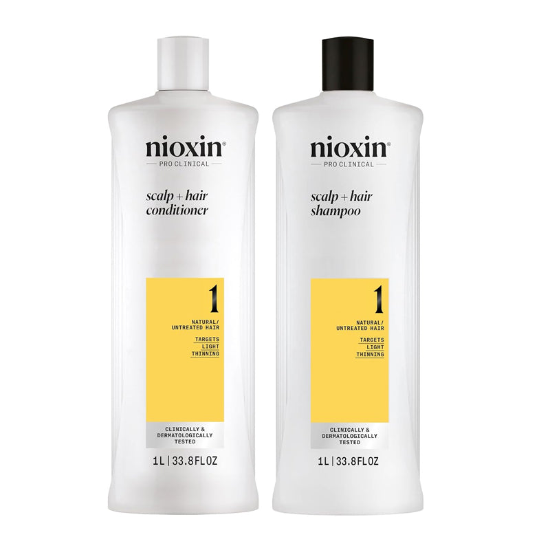 Nioxin System 1 Cleanser Shampoo, Scalp Therapy, 33.8 oz DUO