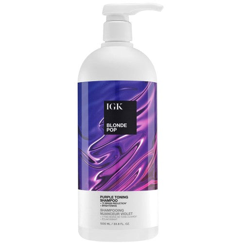 IGK BLONDE POP Purple Toning Shampoo 33.8oz-The Warehouse Salon