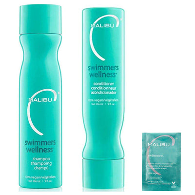 Malibu C Swimmers Shampoo and Conditioner 9oz Duo, Crystal Gel Treatment 5g-The Warehouse Salon