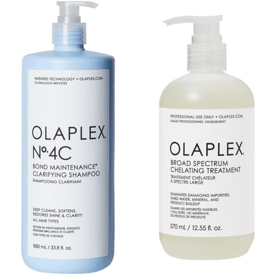 Olaplex No. 4C Clarifying Shampoo,33.8oz, Broad Spectrum Chelating Treatment,12.55oz DUO-The Warehouse Salon