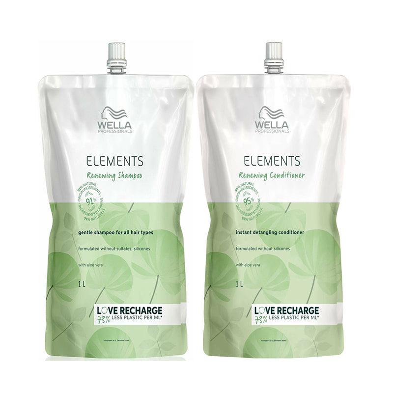 Wella Elements Hair Shampoo and Conditioner 33.8oz / Liter Duo-The Warehouse Salon